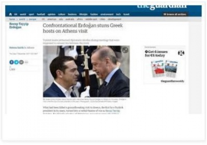 Τα διεθνή ΜΜΕ για την επίσκεψη Ερντογάν: Σόου της Τουρκίας σε ευρωπαϊκό έδαφος