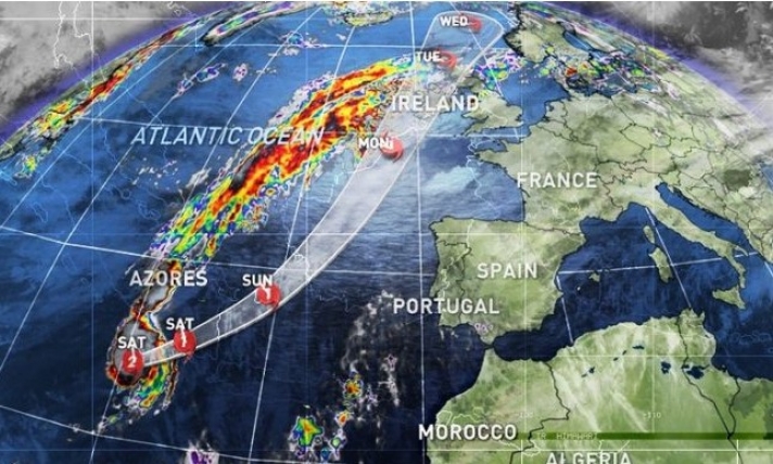 O κυκλώνας «Οφηλία» πλησιάζει την Ευρώπη (οι περιοχές που θα επηρεαστούν περισσότερο)