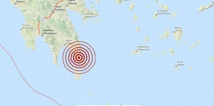 Σεισμός 4,4 Ρίχτερ κοντά στη Μονεμβασιά