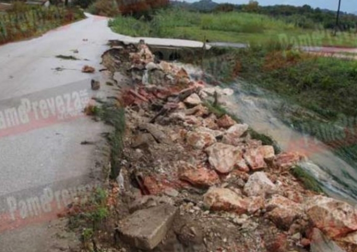 Κατολισθήσεις και πλημμύρες από την κακοκαιρία στην Πρέβεζα – ΦΩΤΟ