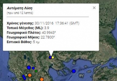 Νέα μέτρηση: 3,9 Ρίχτερ ο σεισμός στο Κιλκίς - ΤΩΡΑ